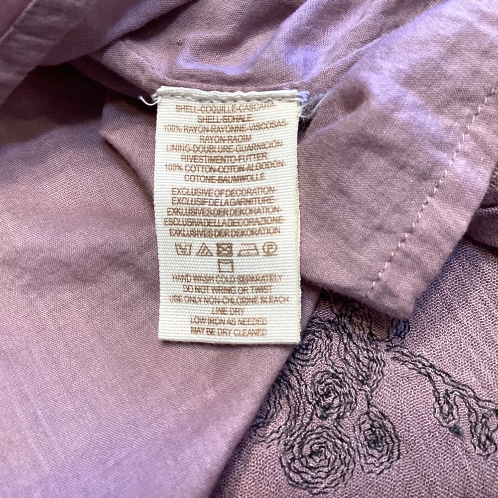 Free People Austin Dress Sz M Mauve Embroidered Mini Open Back Boho Festival EUC - Picture 9 of 9